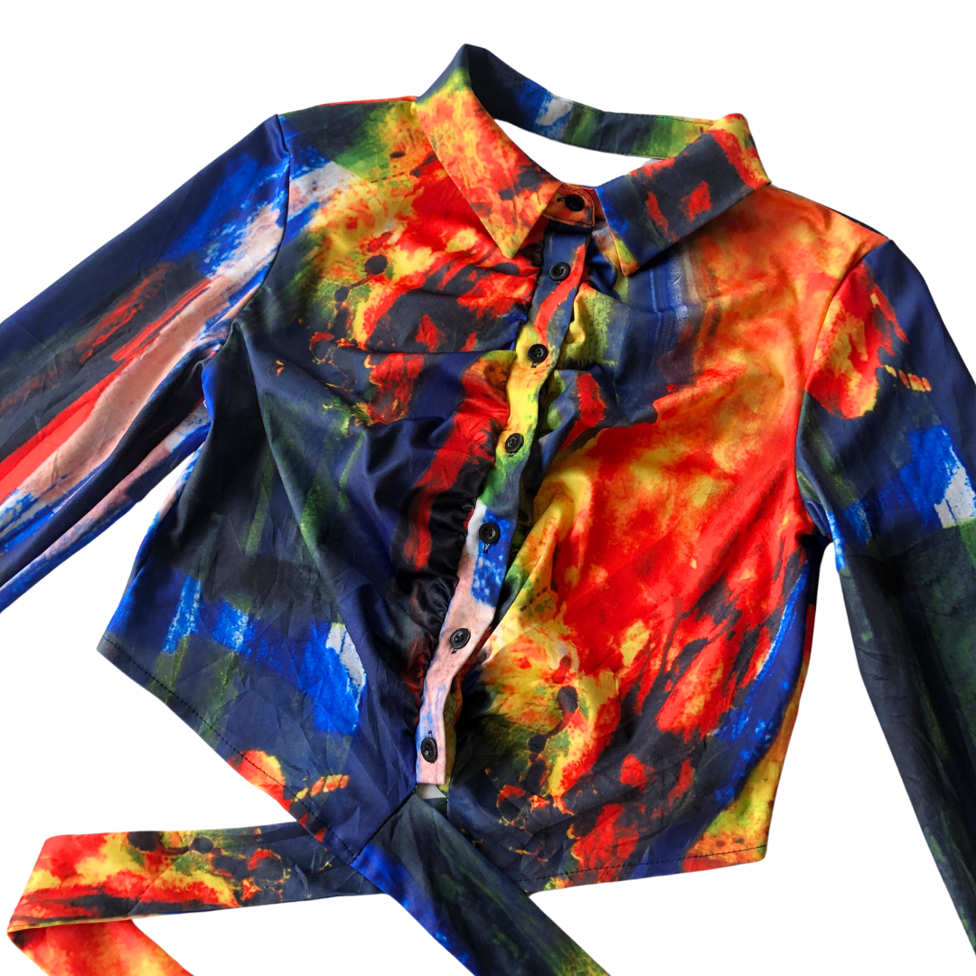 Blusa multicolores y tiras