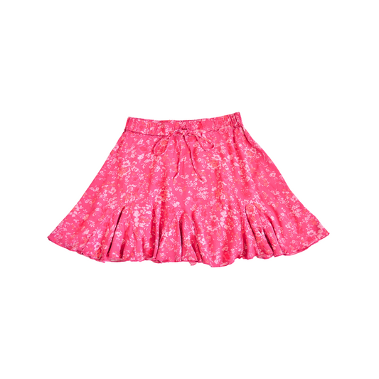 Falda rosa floral