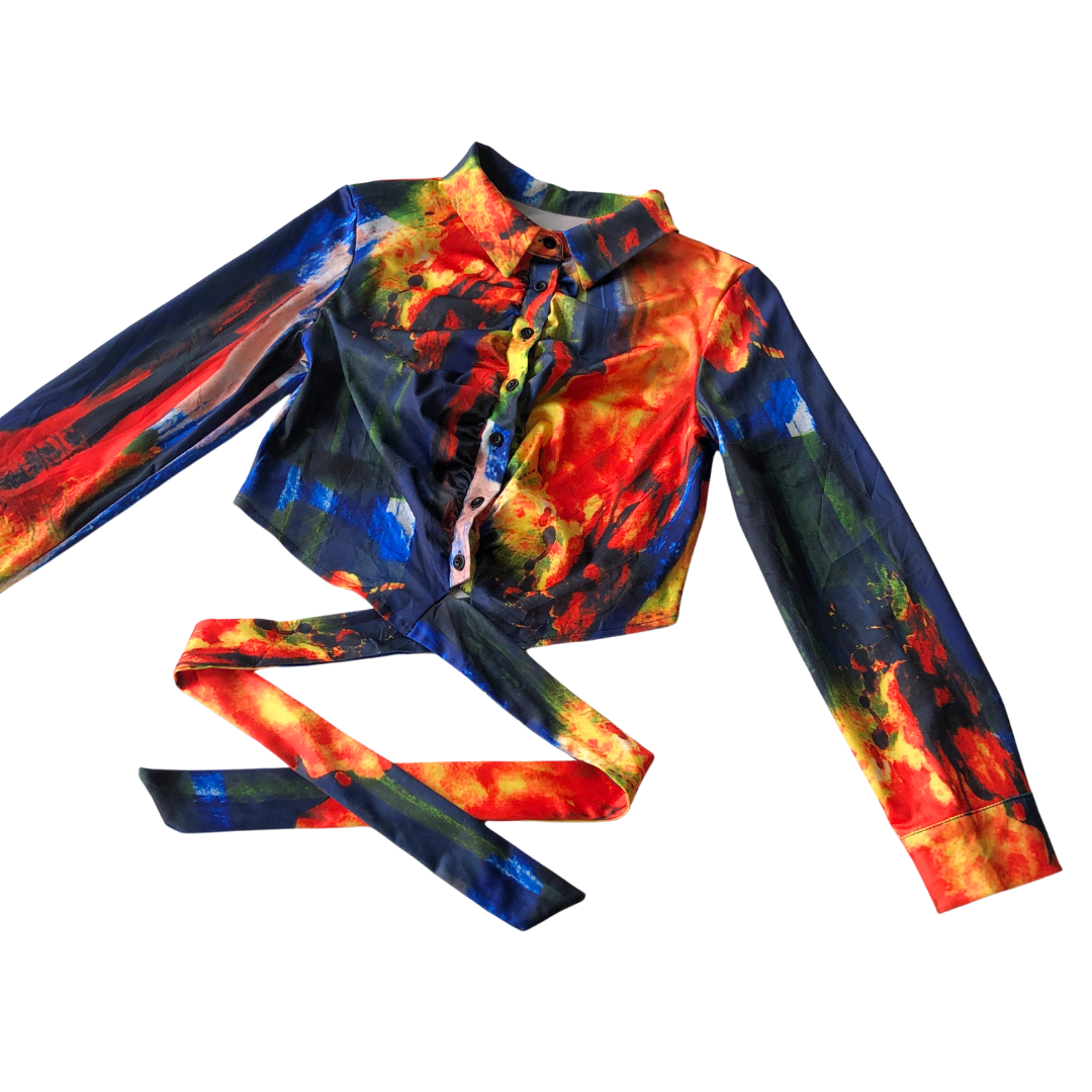 Blusa multicolores y tiras
