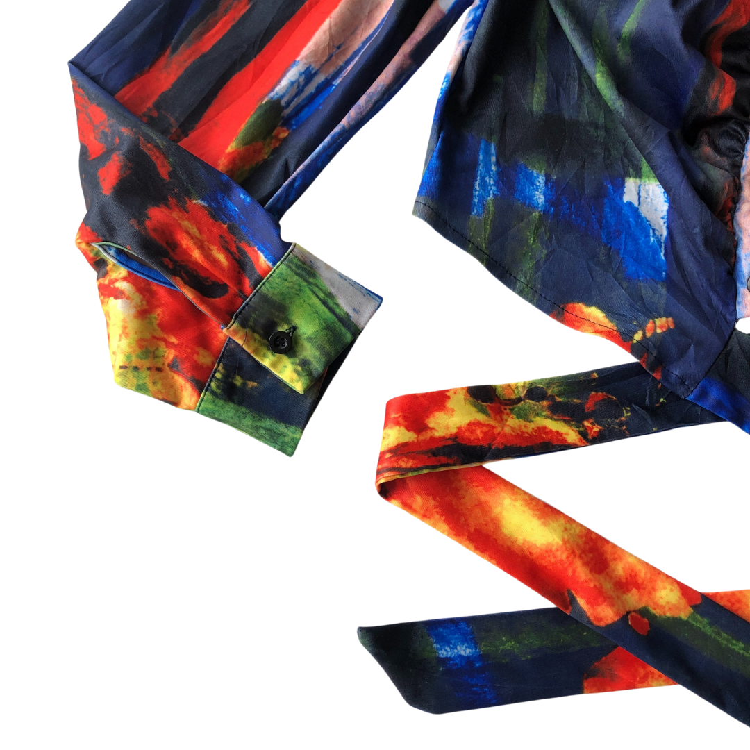 Blusa multicolores y tiras