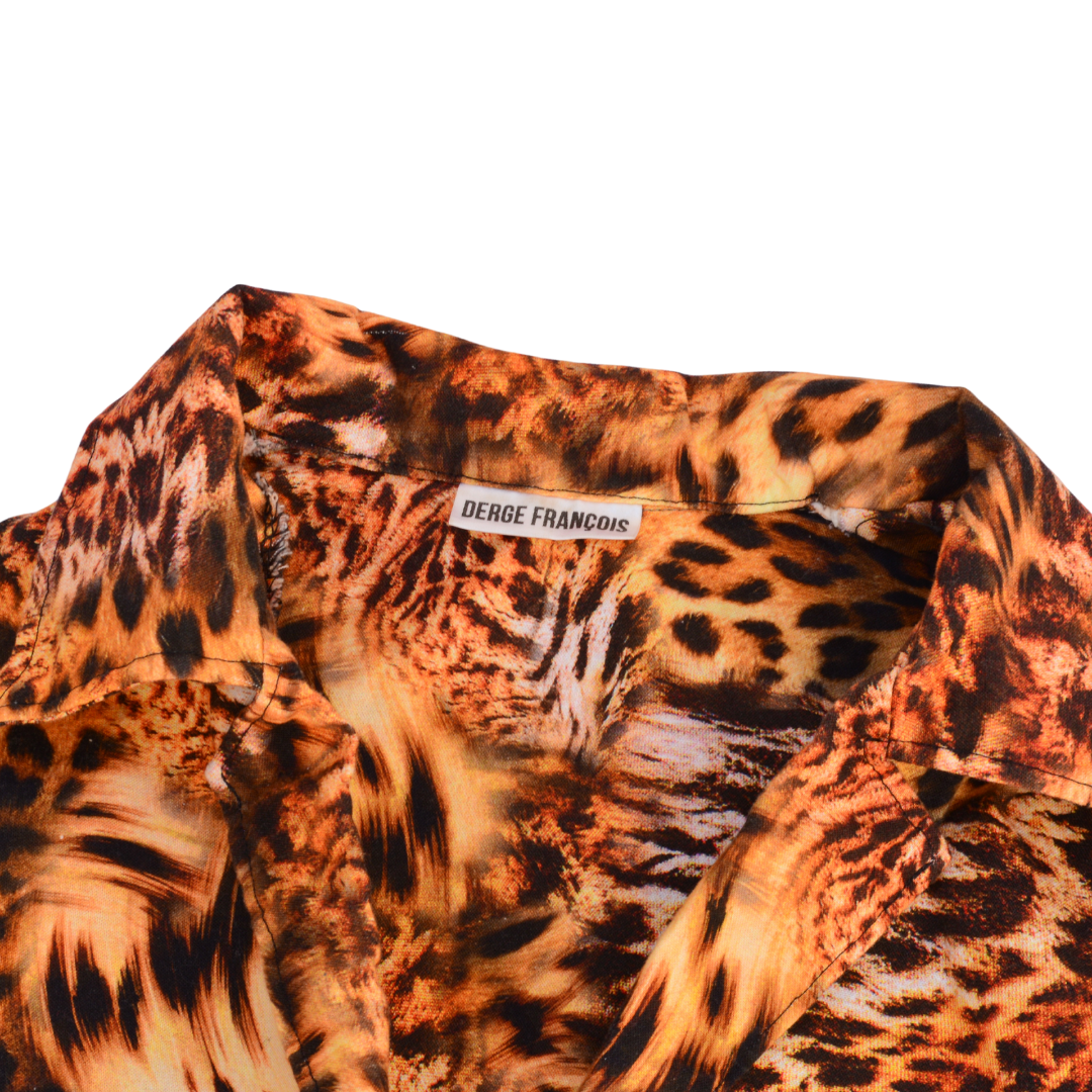 Blazer crop animal print