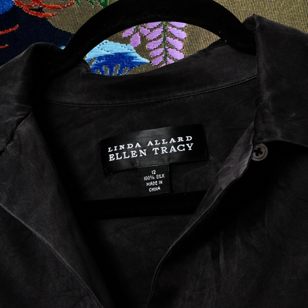 Blusa negra seda