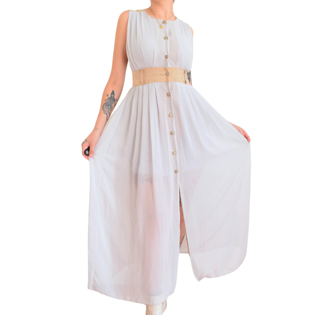Vestido vintage largo con botones
