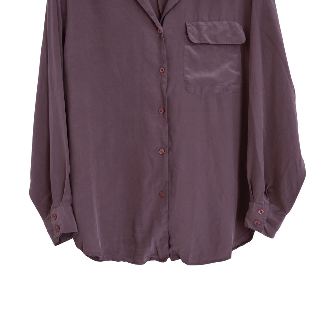 Camisa de seda morado pálido