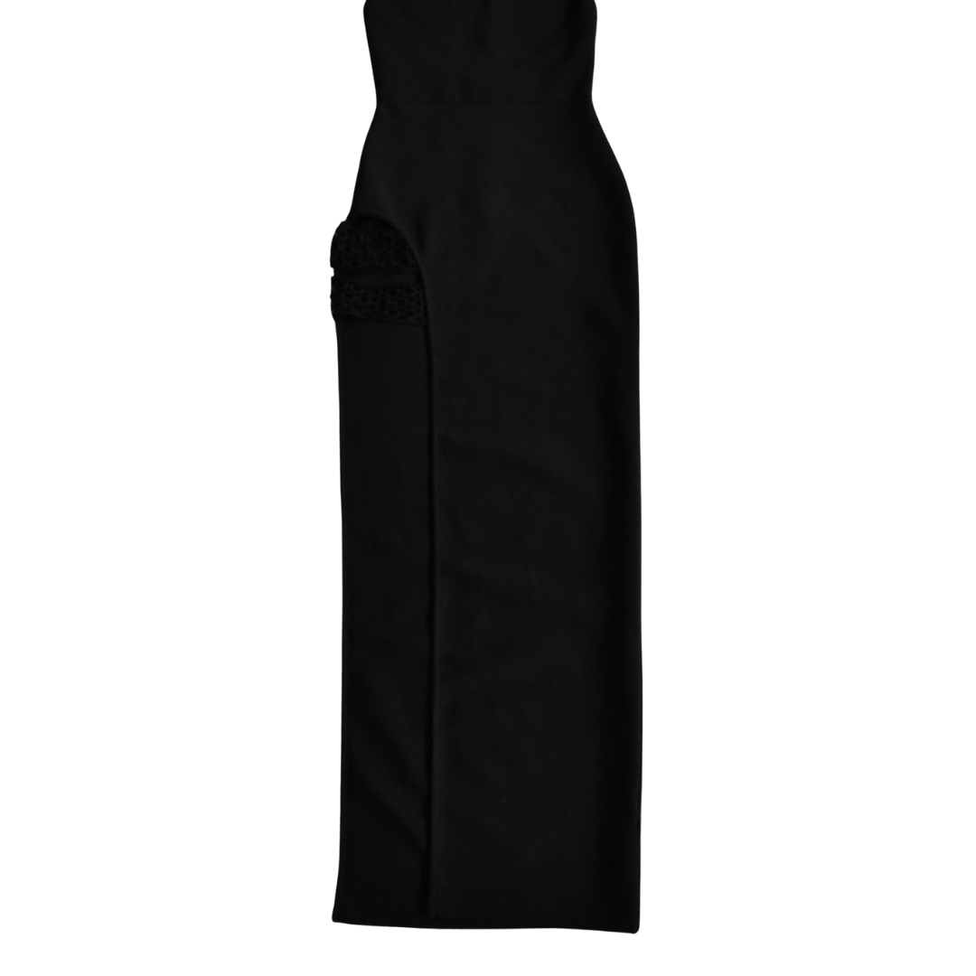 Vestido largo negro con abertura