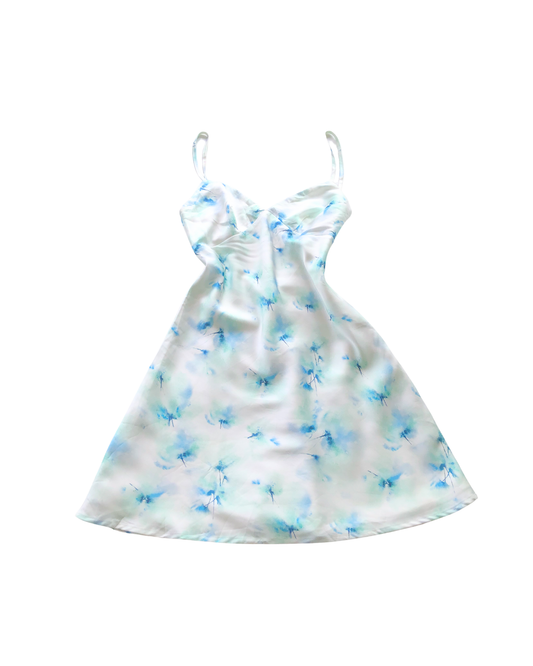 Vestido satinado escote ovalado