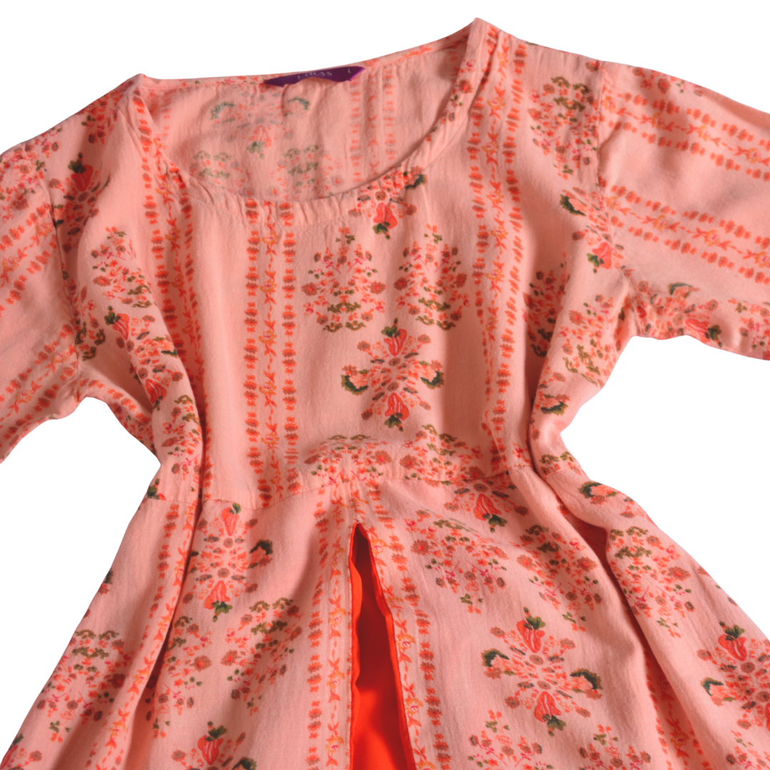 Vestido melón campestre floreado