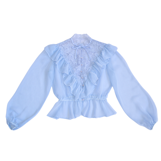 Blusa azul cielo de gasa