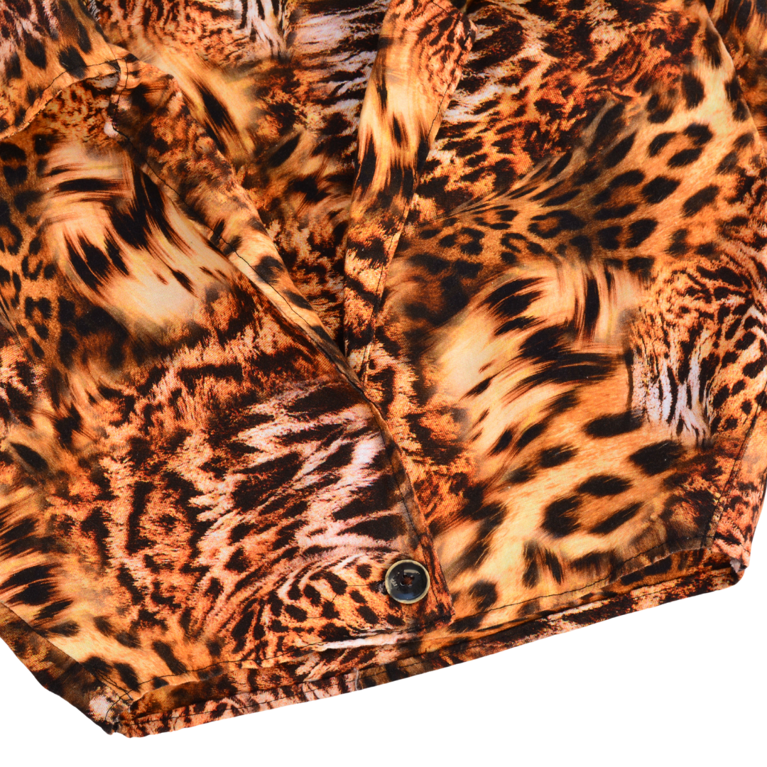 Blazer crop animal print