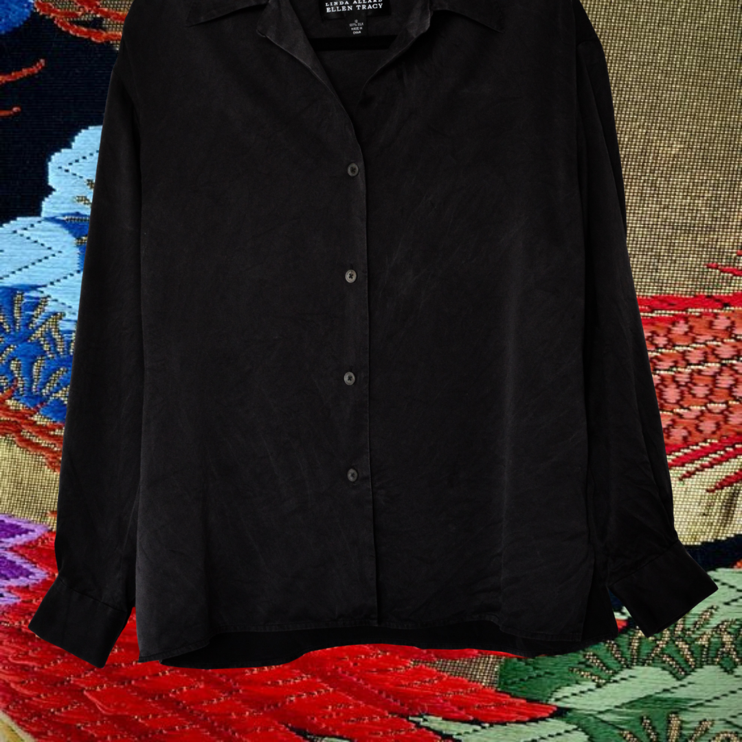 Blusa negra seda