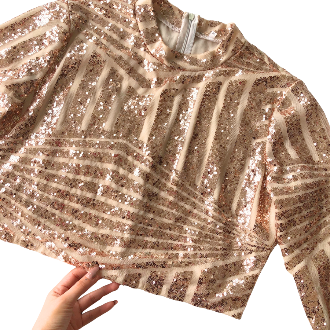 Blusa vintage de lentejuelas