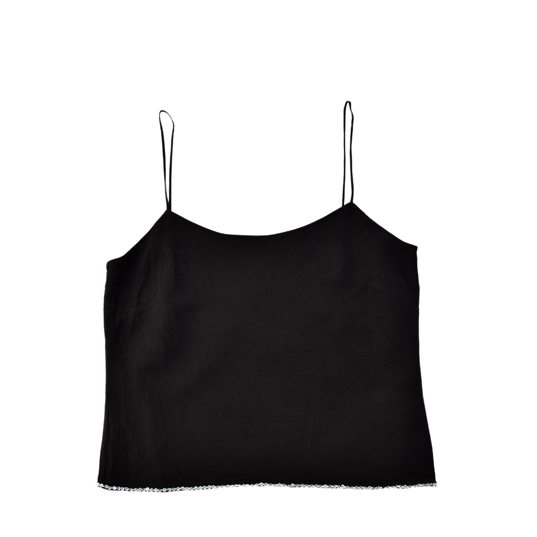 Blusa negra de seda