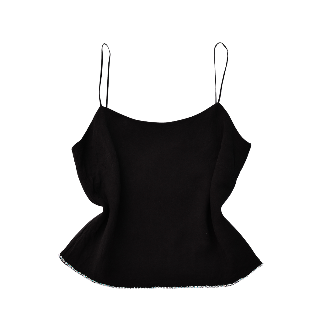 Blusa negra de seda
