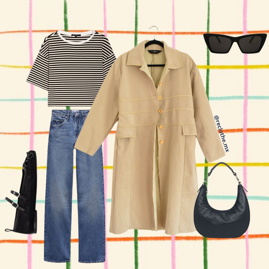 Abrigo largo 90s beige