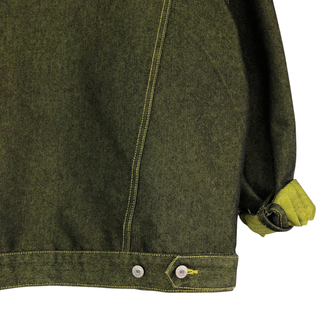 Chamarra vintage denim verde metálico