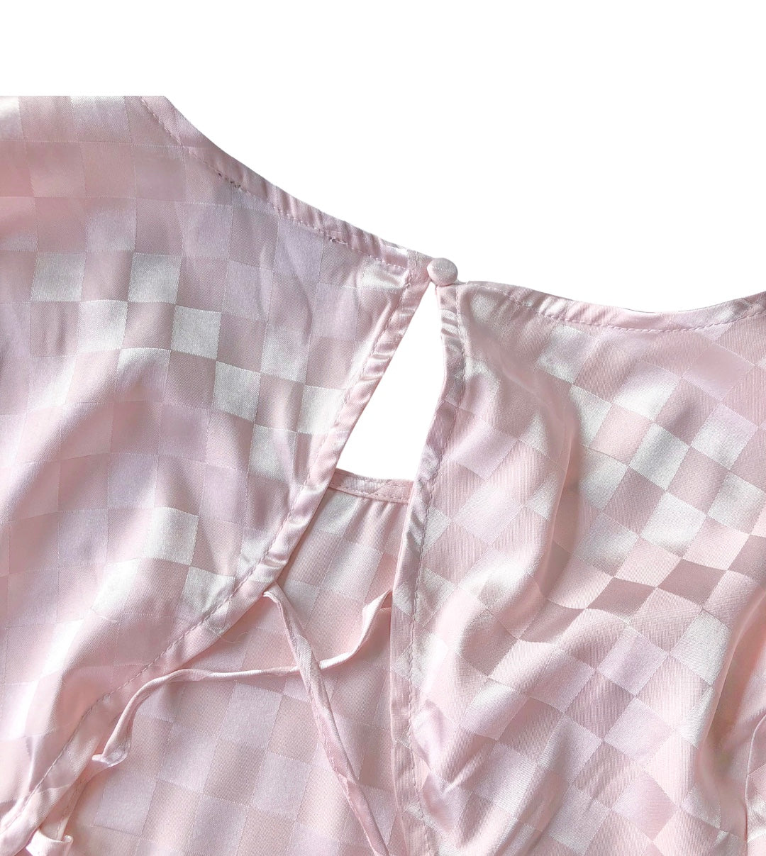Blusa rosa pastel satin escote cruzado