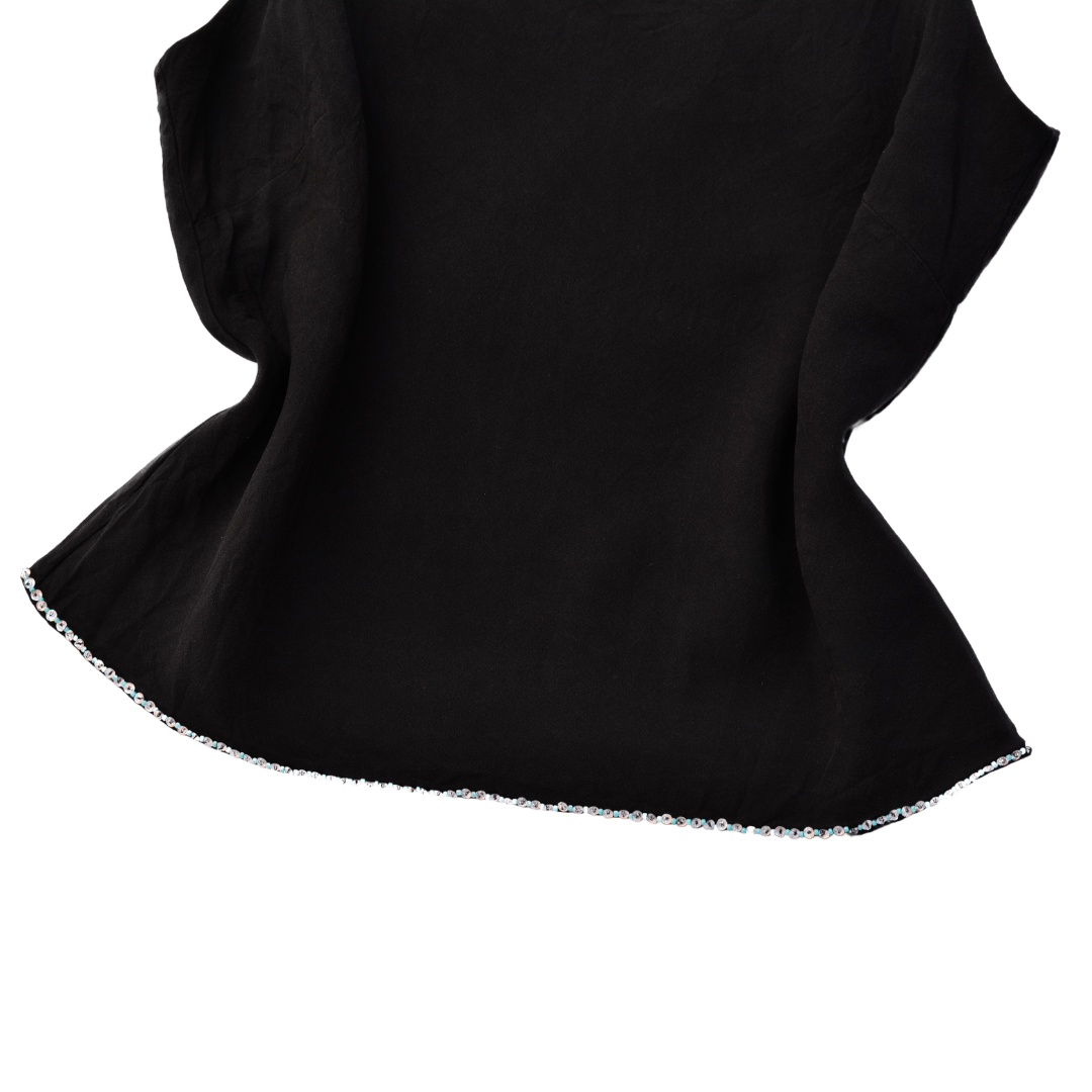 Blusa negra de seda