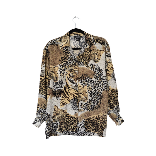 Blusa animal print de seda