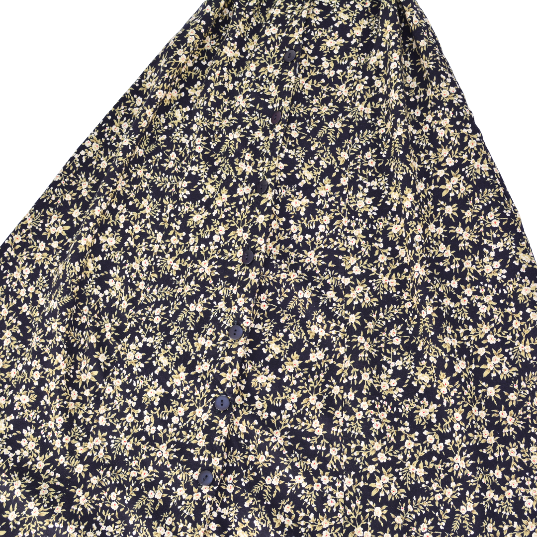 Vestido midi floreado de botones