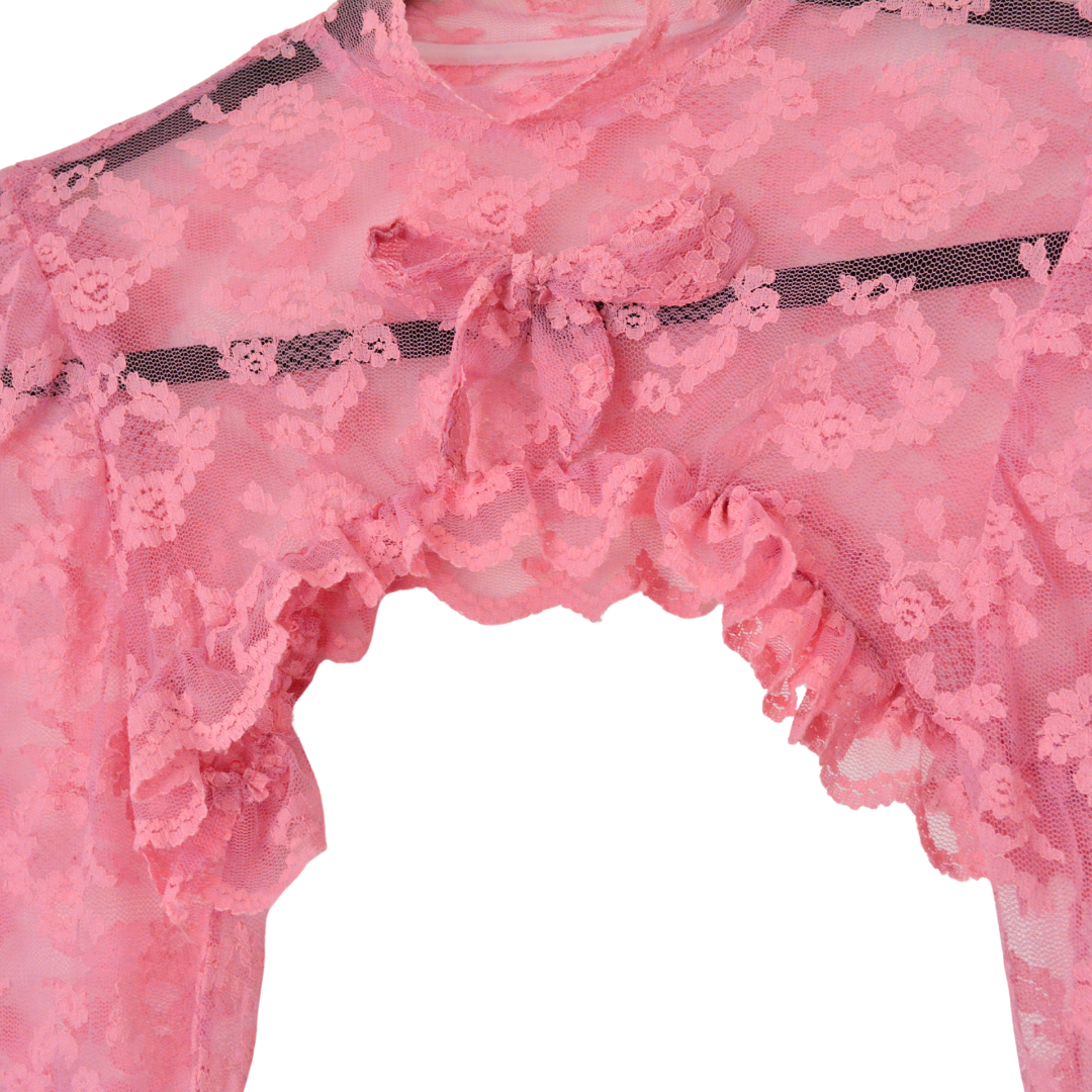 Mangas de encaje rosa