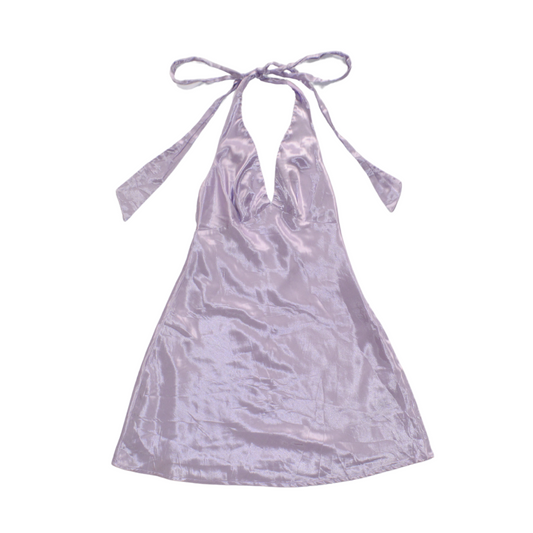 Vestido lila satinado