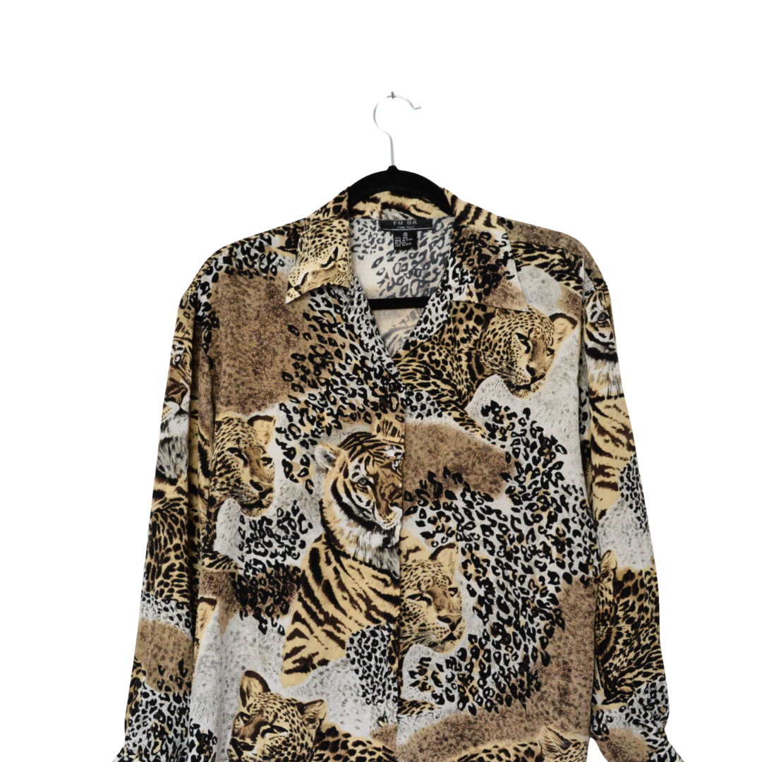Blusa animal print de seda
