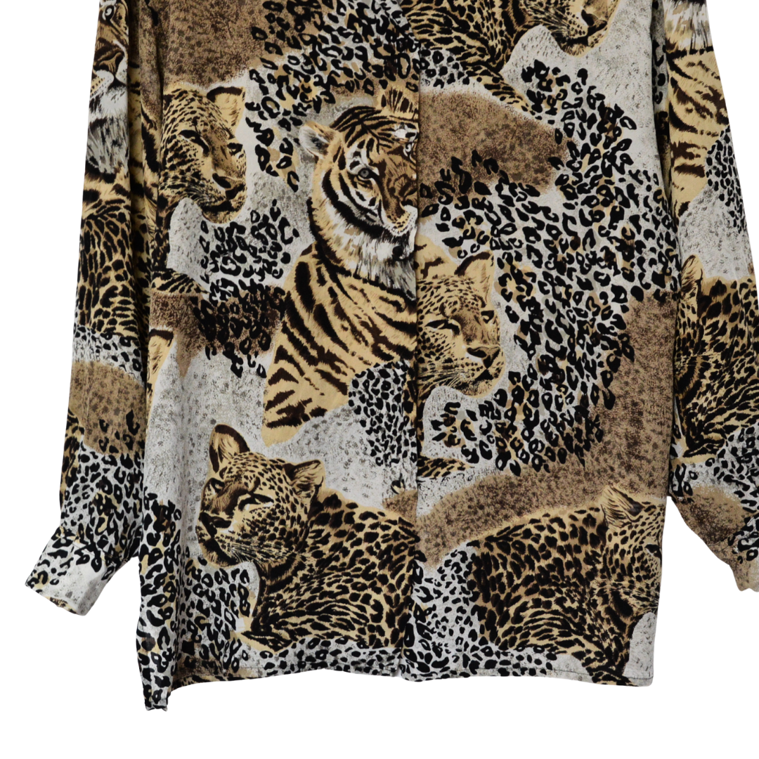 Blusa animal print de seda
