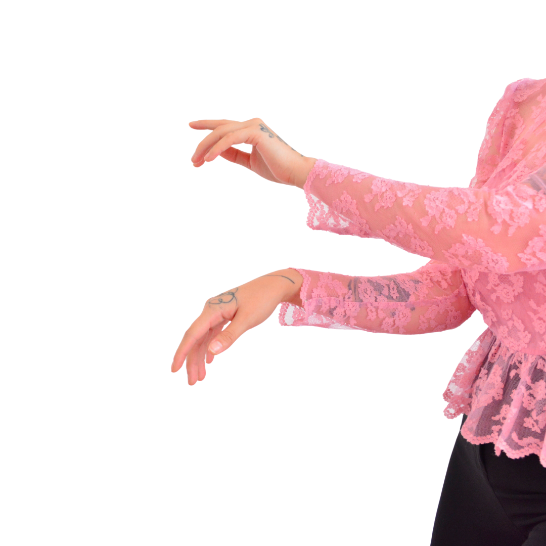 Blusa rosa de encaje