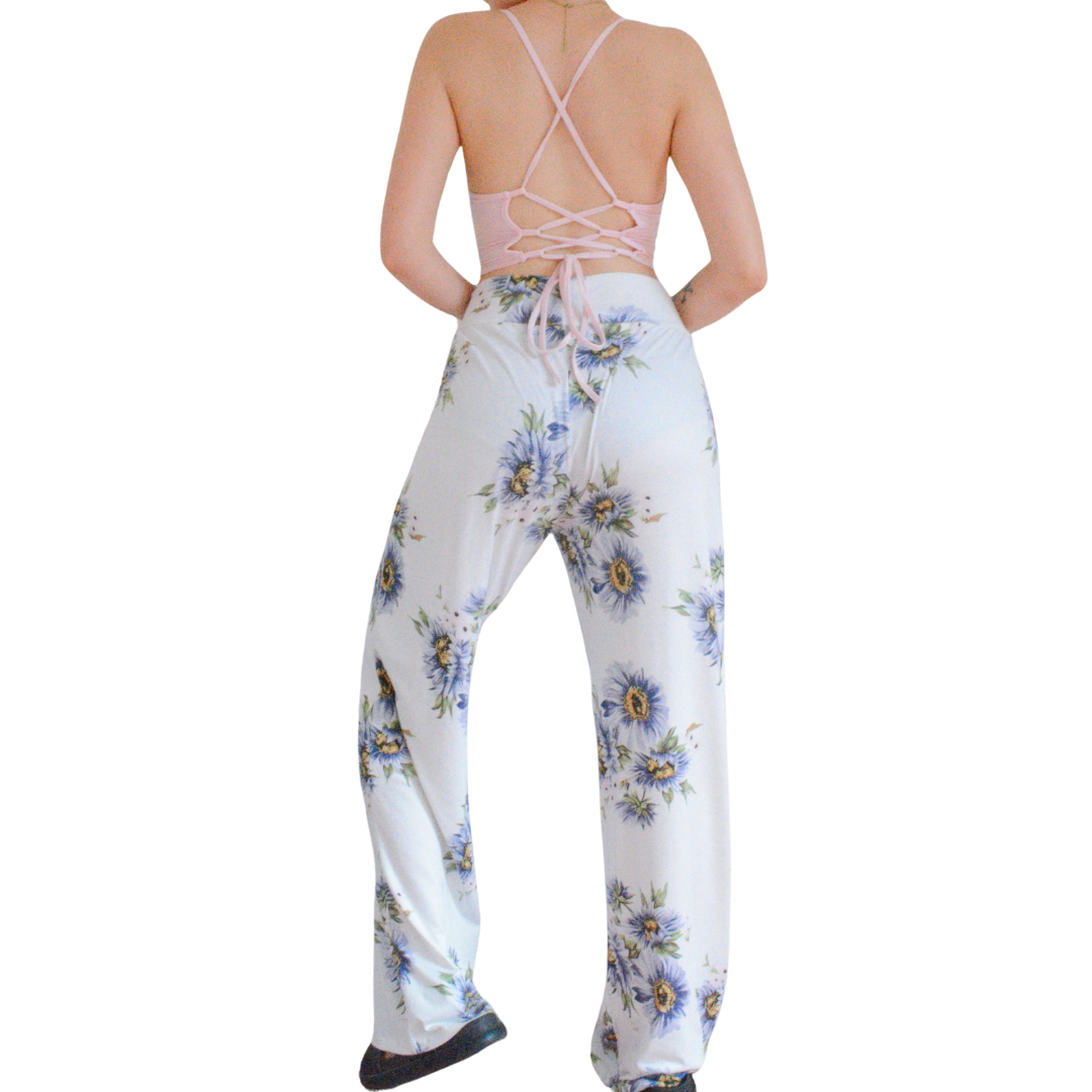 Pantalón blanco con flores