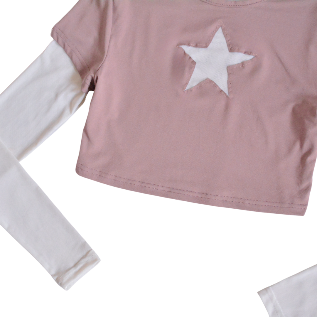 Blusa upcycling estrella mesh