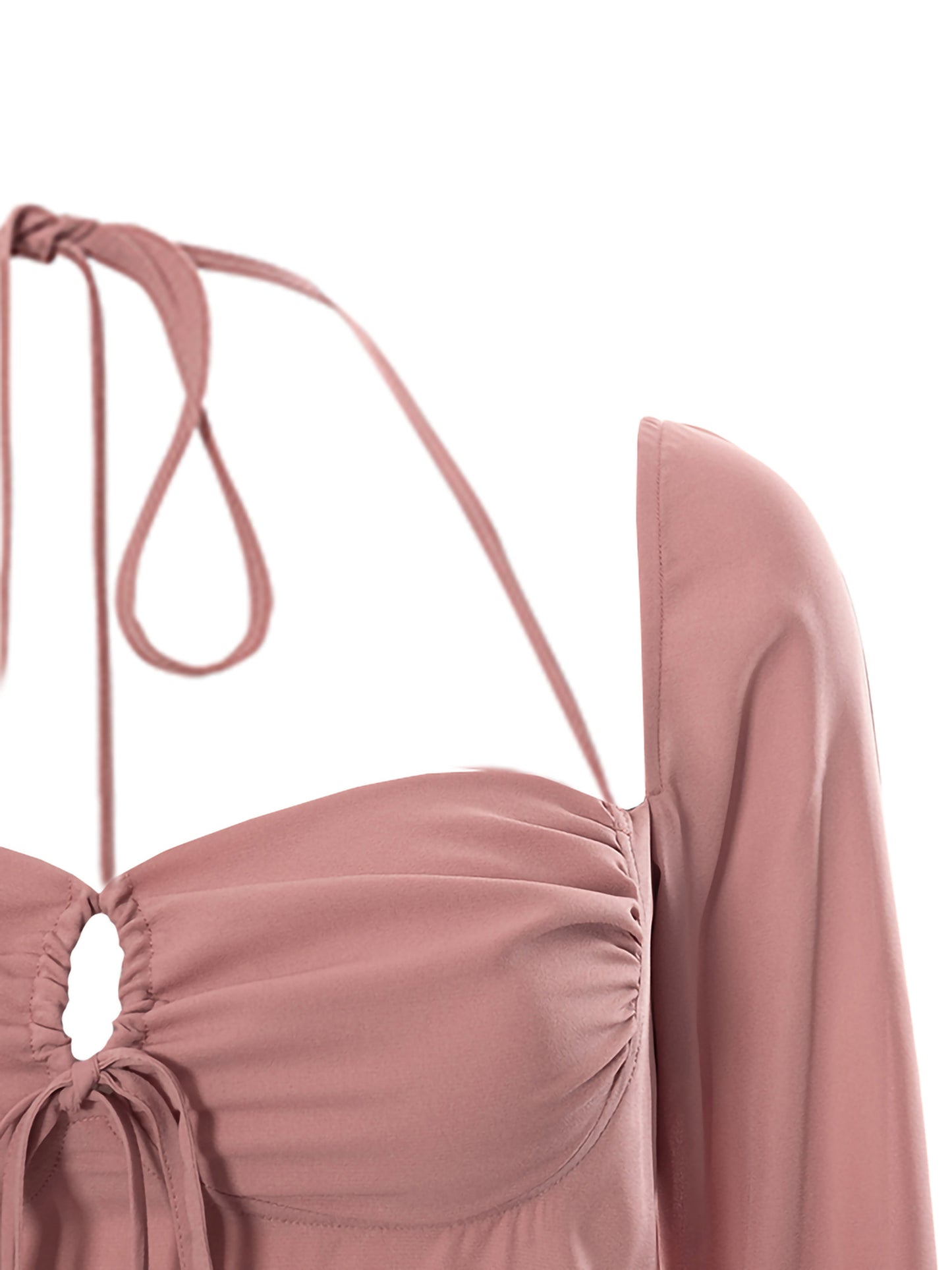 Vestido rosa con tiras y aberturas