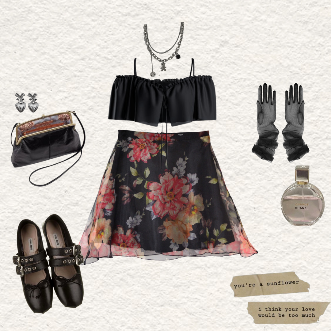 Falda floral de chiffon