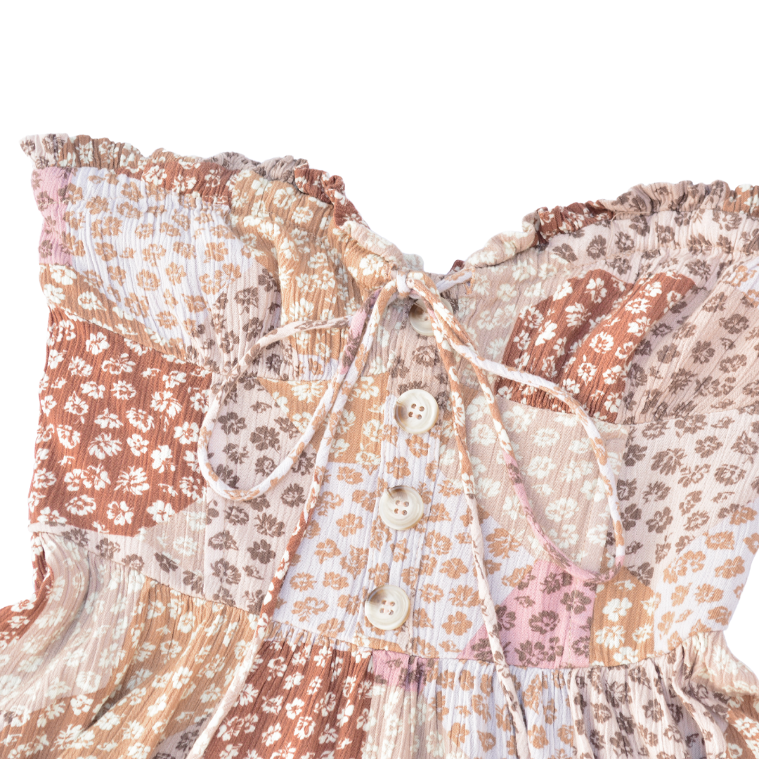 Vestido pathwork floral