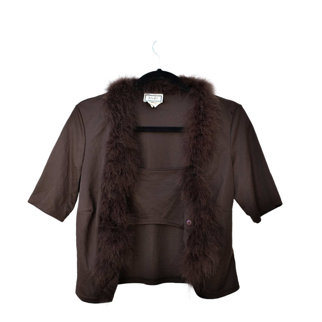 Cardigan con top café