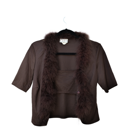 Cardigan con top café