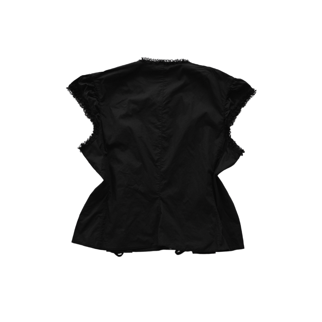 Blusa negra estilo corset