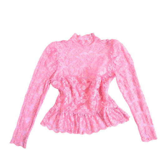 Blusa rosa de encaje