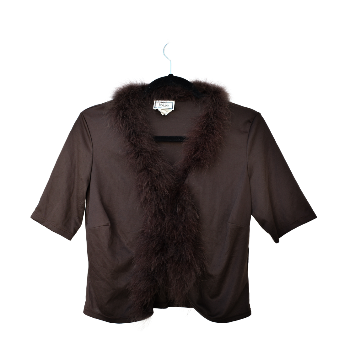 Cardigan con top café