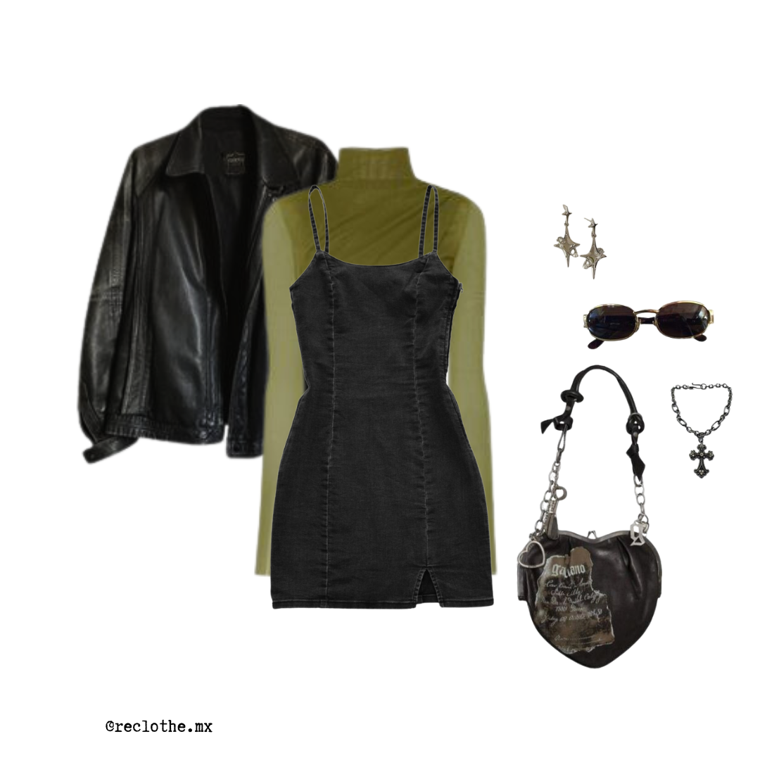 Vestido denim negro