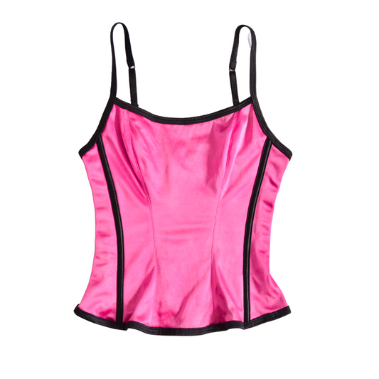 Corset rosa satinado