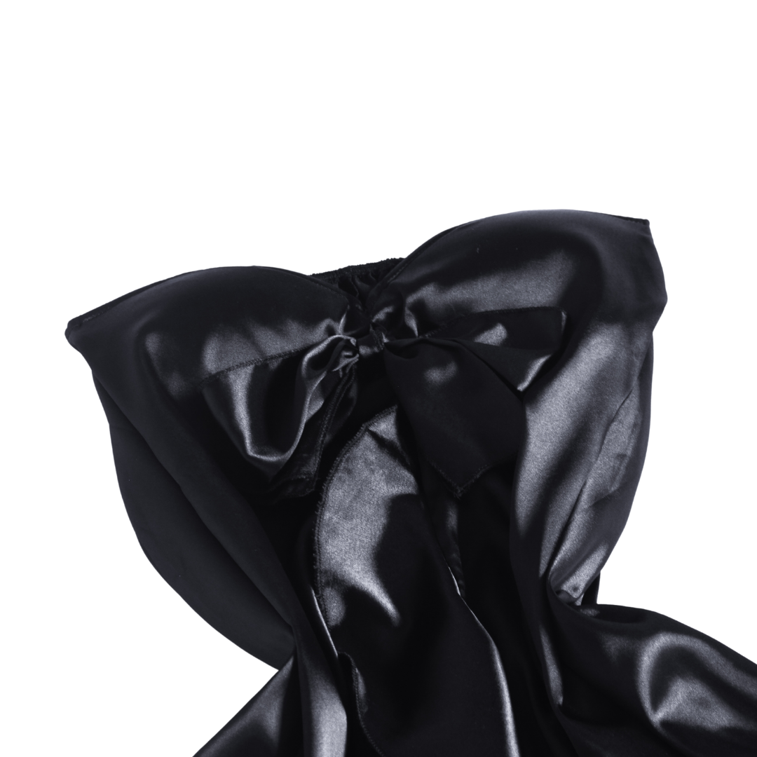 Vestido negro satinado