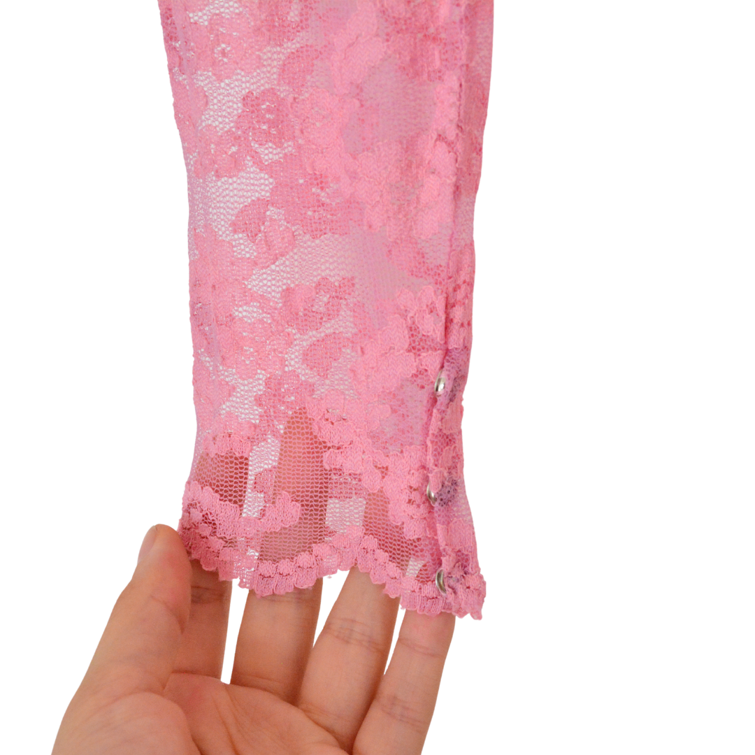 Mangas de encaje rosa