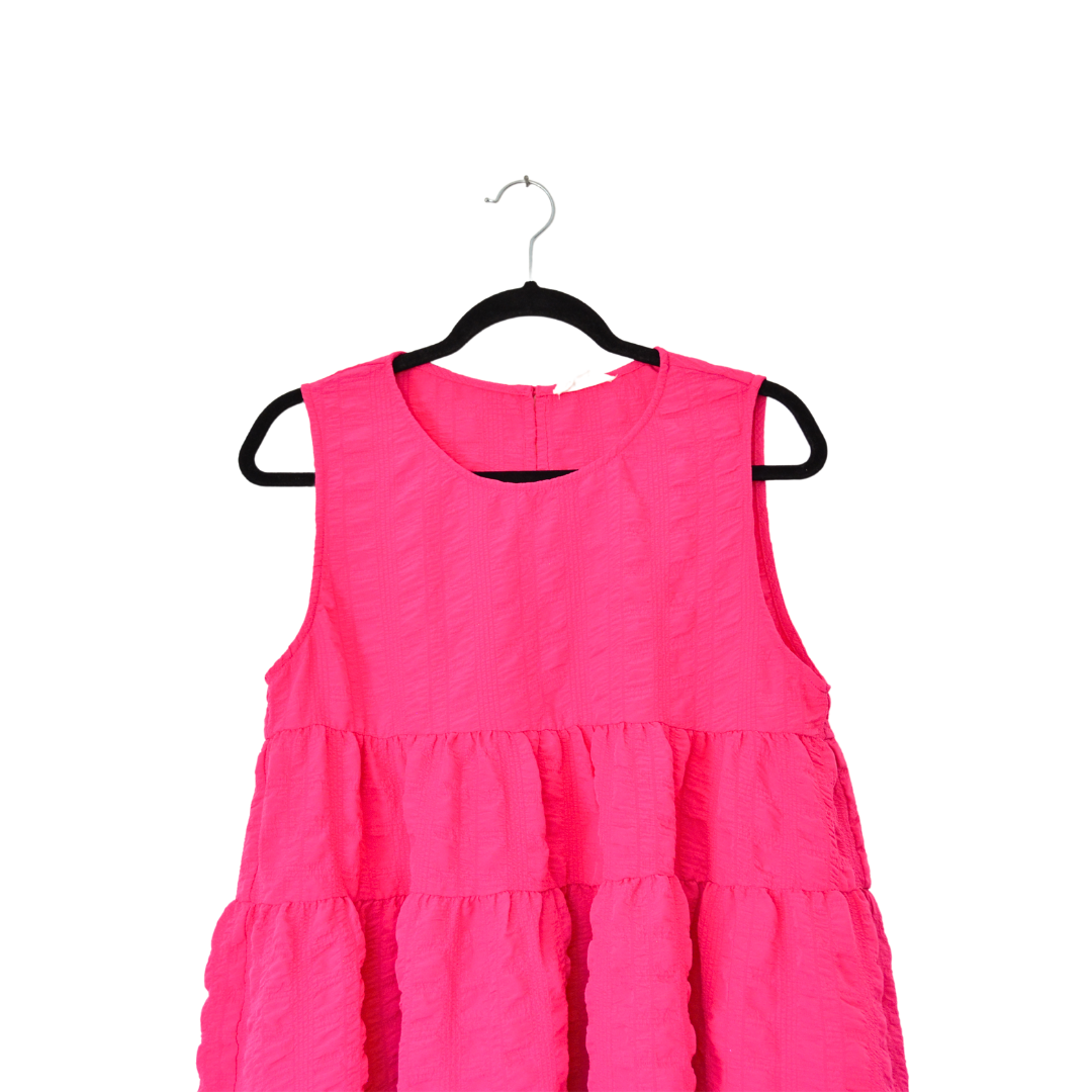 Vestido rosa popelina