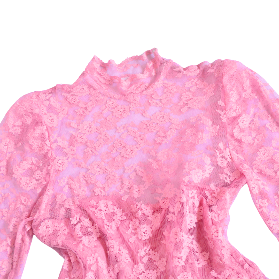 Blusa rosa de encaje