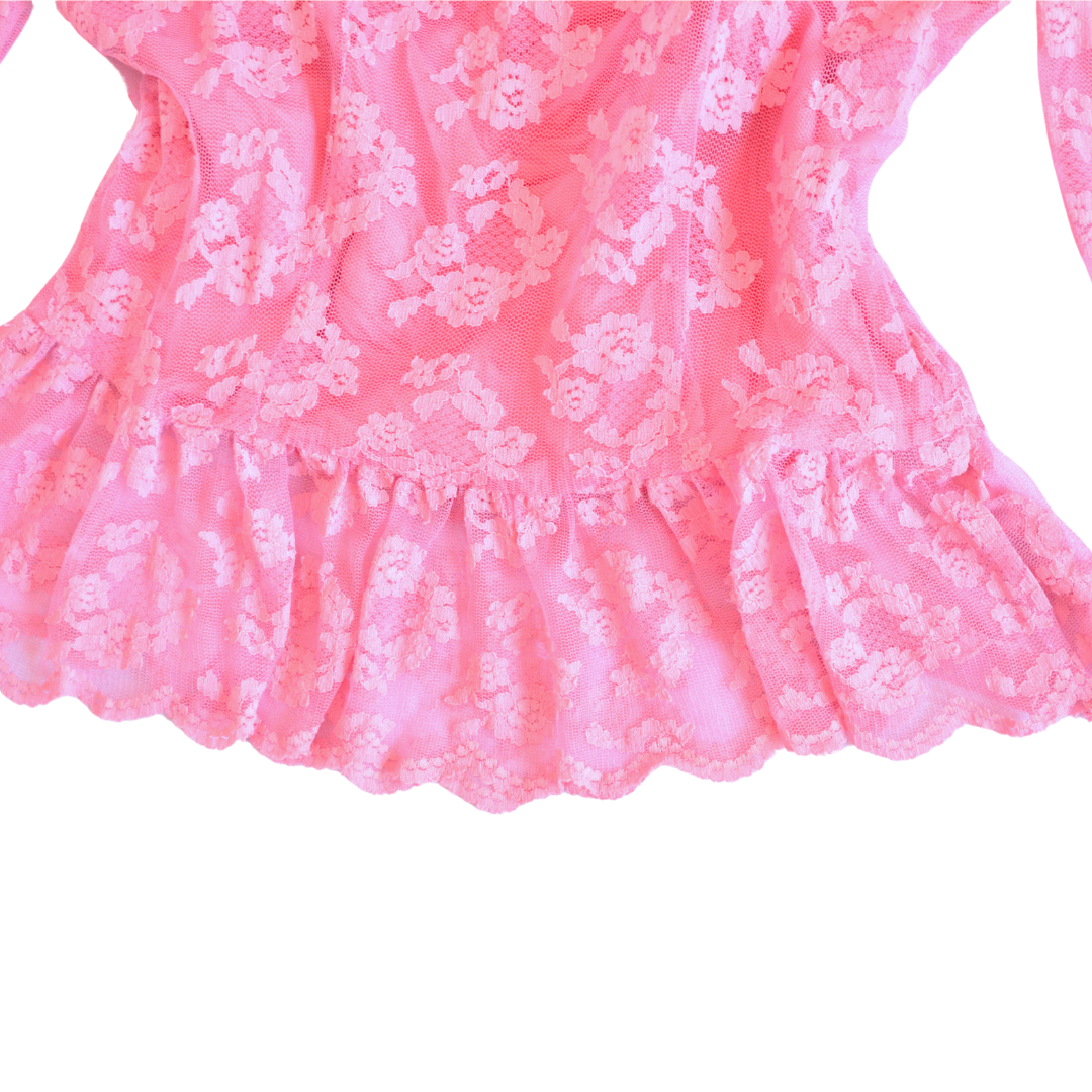 Blusa rosa de encaje