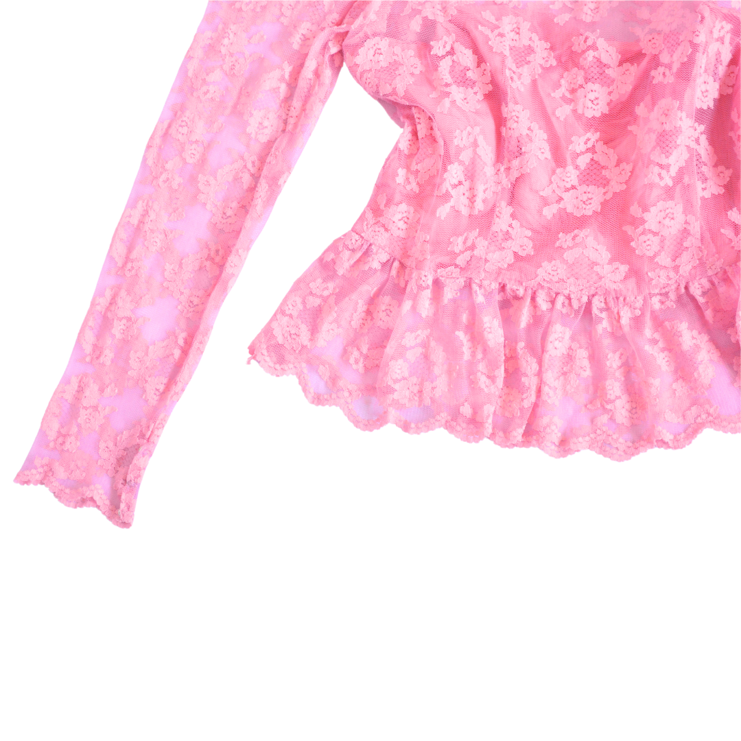 Blusa rosa de encaje