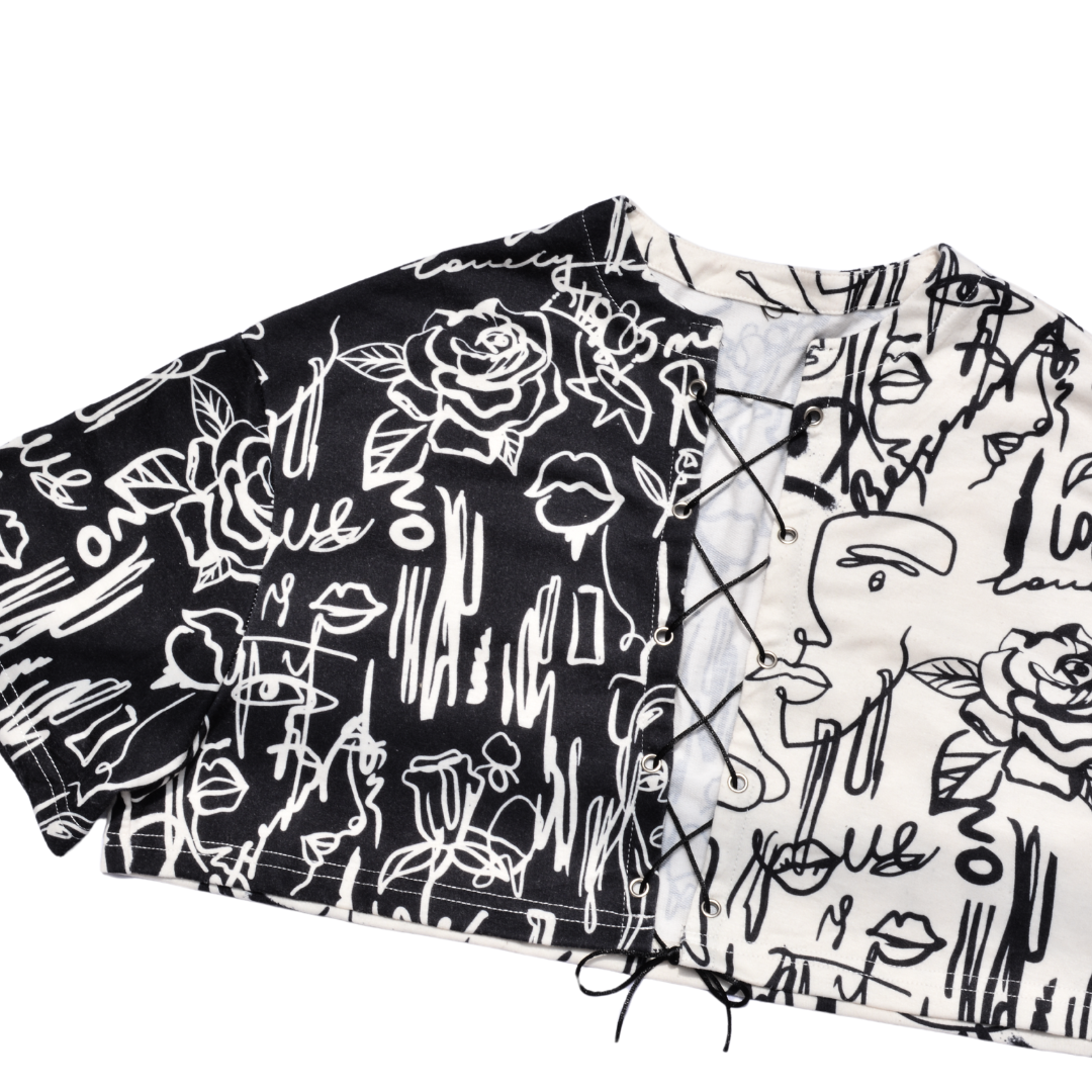 Blusa bicolor abstracta