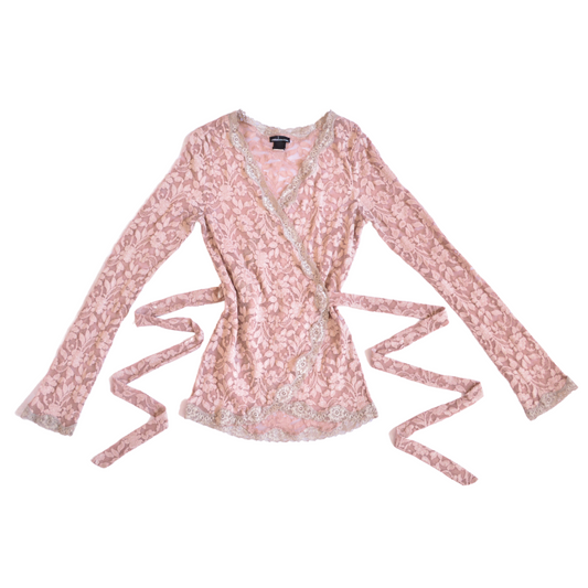 Blusa de encaje rosa