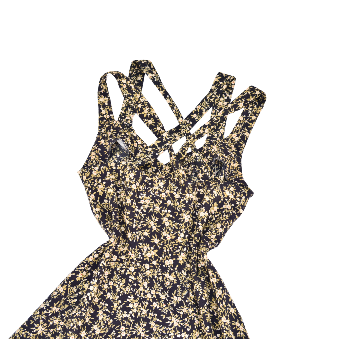 Vestido midi floreado de botones