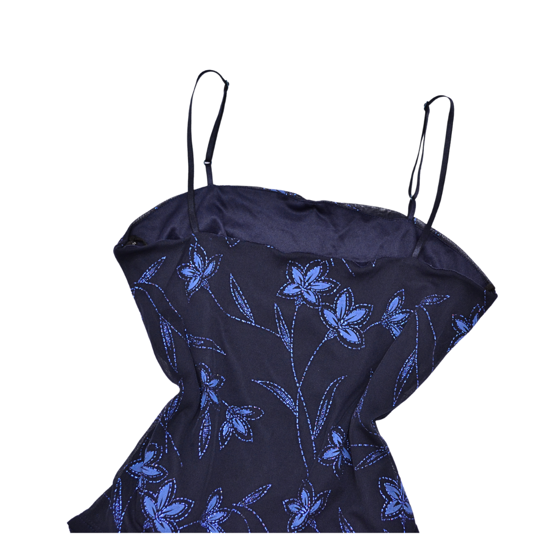 Blusa mesh con glitter floral